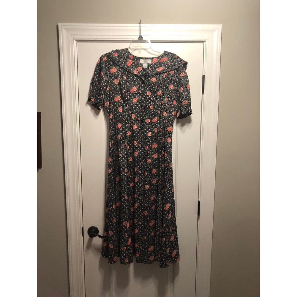 Vintage 90's Maggie Lawrence Floral Button Down Prairie Style Dress Cottagecore